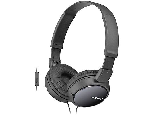Auriculares - Sony MDR-ZX110AP, Con cable, Con micrófono, 12 Hz- 22kHz, 98 dB, De diadema, Supra-aural, Negro Auriculares - Sony MDR-ZX110AP, Con cable, Con micrófono, 12 Hz- 22kHz, 98 dB, De diadema, Supra-aural, Negro